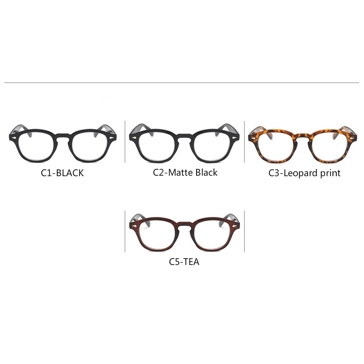 Fashionable metal hinge retro art rice nail business round frame glasses