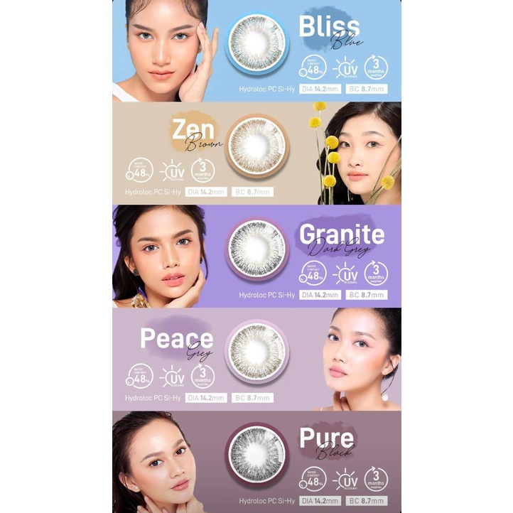 Softlens X2 Warna Premium Chi Bliss by Exoticon / Soflen X2 Chi with Hydoroloc Tech / X2 Chi Color Blue