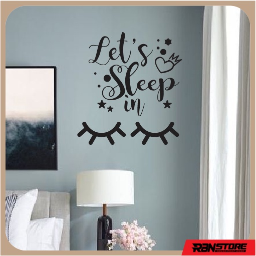 TERLARIS - STIKER DINDING COCOK UNTUK DEKORASI KAMAR AESTHETIC SLEEPY GOOD NIGHT CUTTING STICKER MATA