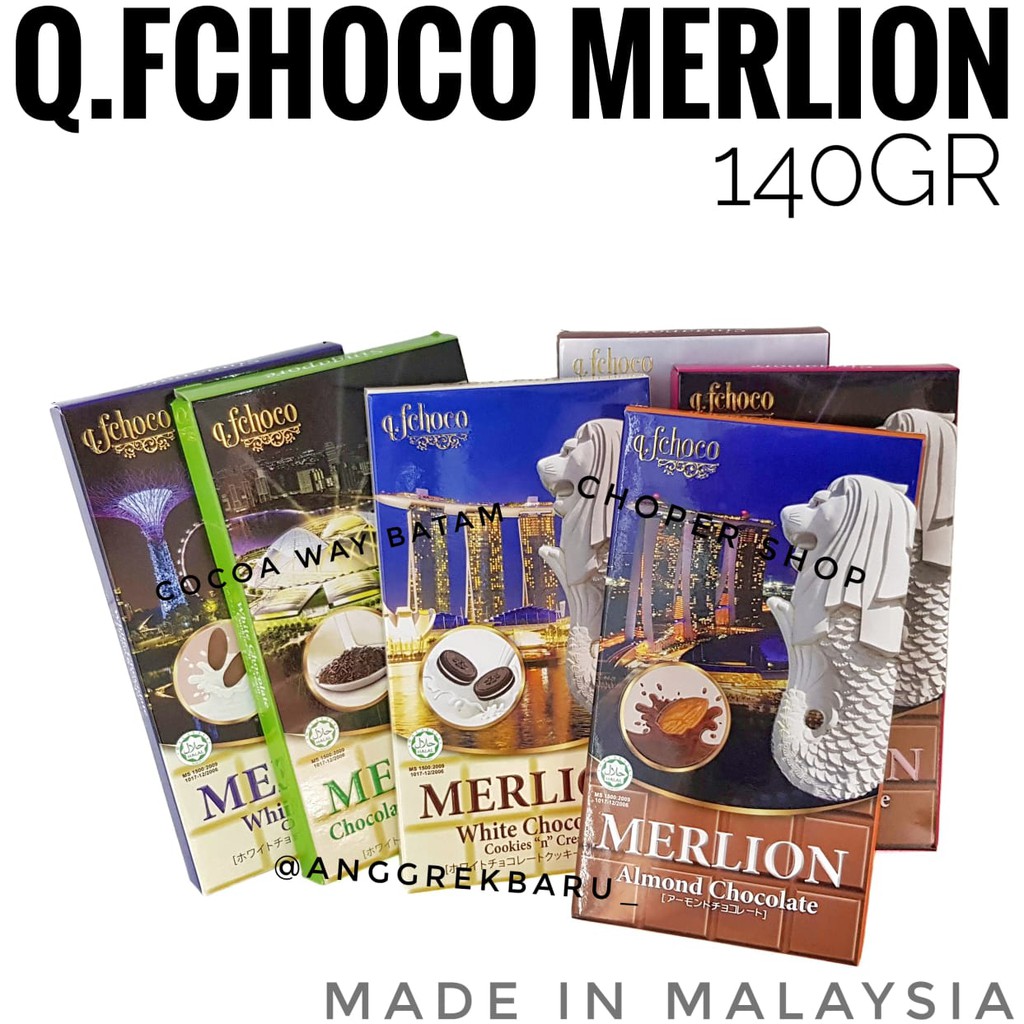 

Q FChoco Merlion Chocolate Bar 140gram