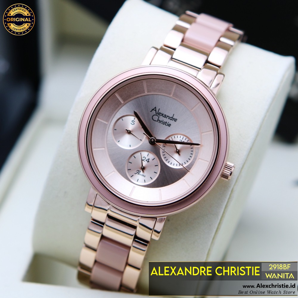 New 2021 Jam Alexander Christie Wanita 2918BF Rosegold Peach Original - Cantik Anggun Elegan