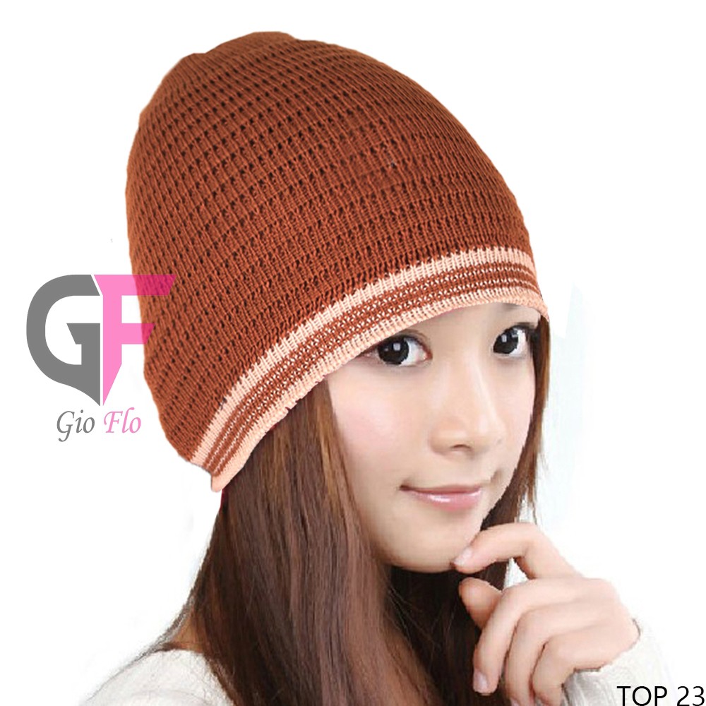 GIOFLO Topi Rajut Kekinian Kupluk Modis Brown / TOP 23