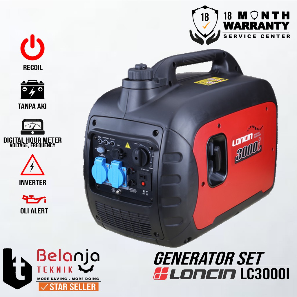 LONCIN Genset SUPER Silent LC 3000 i 2500 Watt Generator Set LC 3000I