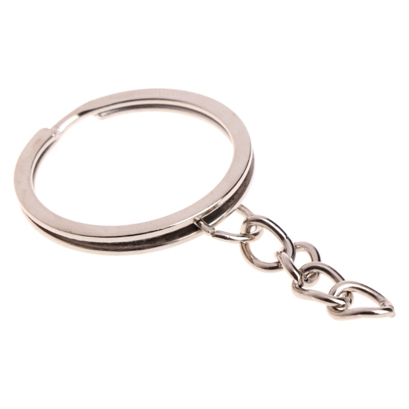 SIY  50 Pcs Key Ring Stainless Steel Key Chain Portable Brief Hoop Metal Loop Outdoor