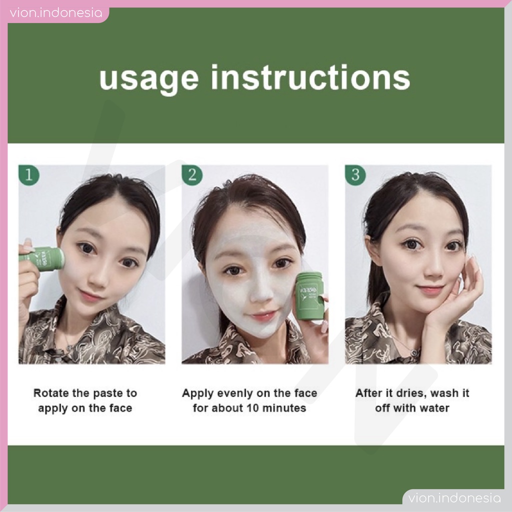 MEIDIAN Green Tea Eggplant Stick Mask Cleansing Clay Masker Wajah Komedo Skincare Stik Acne Jerawat XX003