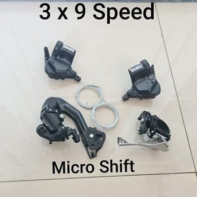 PROMO !! Mini Groupset 3 x 9 Speed Micro Shift . Fd Rd Shifter 9sp sp .groupset sepeda rd fd shifter set bicycle