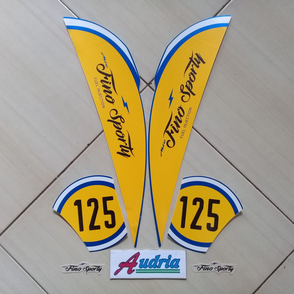 Striping Stiker Motor Yamaha Fino Sporty 125 2018 Biru-Kuning