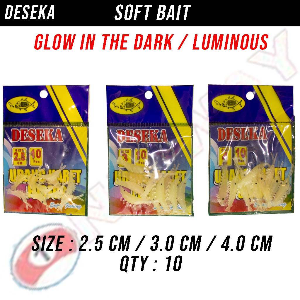 umpan pancing soft lure Deseka udang karet GID