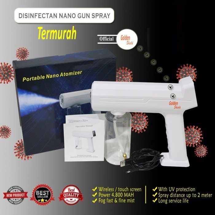 Tembakan Desinfektan Nano Gun Spray with Sinar UV Tembakan Alkohol