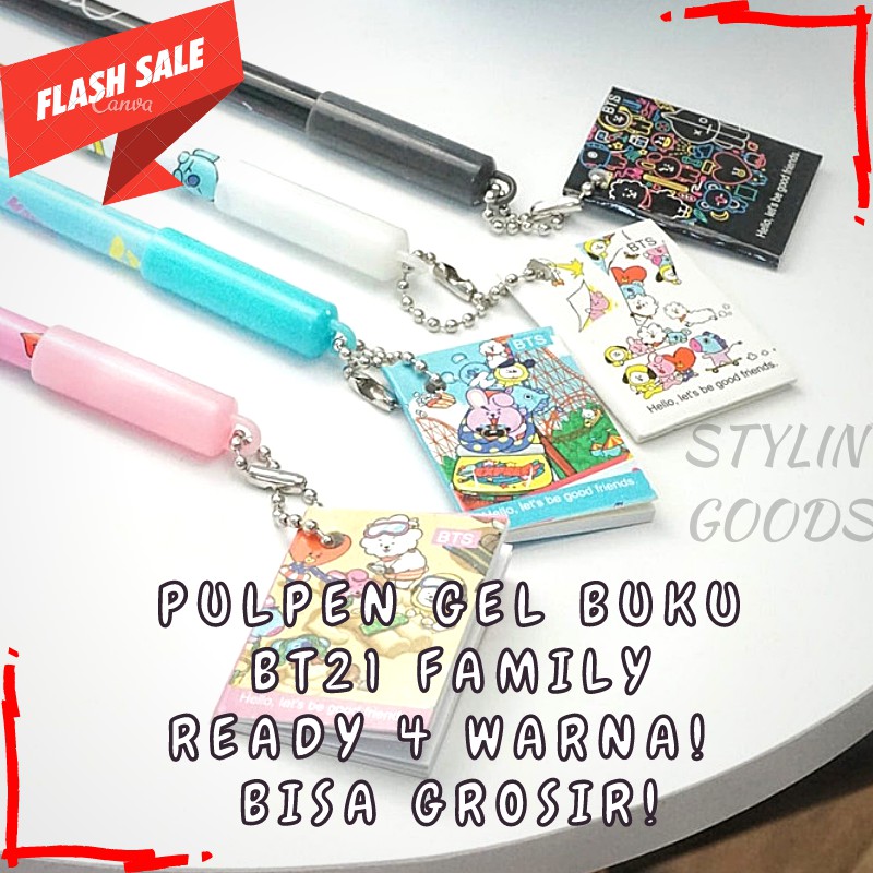 

PULPEN GEL TINTA DENGAN BUKU KARAKTER BT21 BTS BANGTAN BOYS KPOP MURAH BOLPEN PENA FANCY READY COD