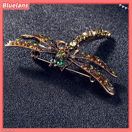 Bluelans Bros Pin Bentuk Capung Aksen Kristal Gaya Vintage Untuk Wanita