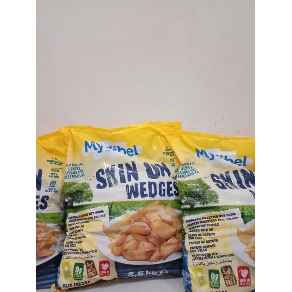 Kentang Mydibel Skin On Wedges 2.5 Kg / Kentang Mydibel Wedges