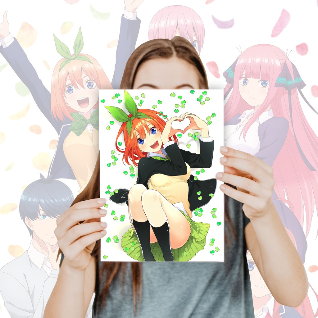 Poster Go Toubun No Hanayome Anime Size A4+ - Ichika Nino Miku Yotsuba Itsuki Fuutaro-9 Yotsuba B
