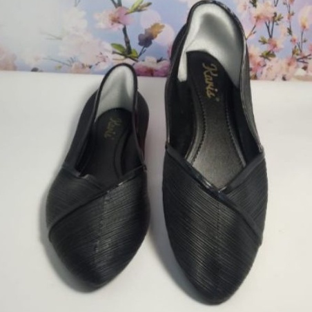 KARIS A538 - Sepatu karet  fantopel Karet WanitaHitam Polos Unt0uk Kerja Harian Size 36 - 40