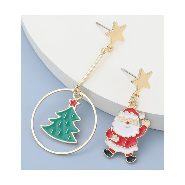 LRC Anting Natal Fashion Christmas Cane Bells Christmas Series Dripping Cane Bell Tassel P60244