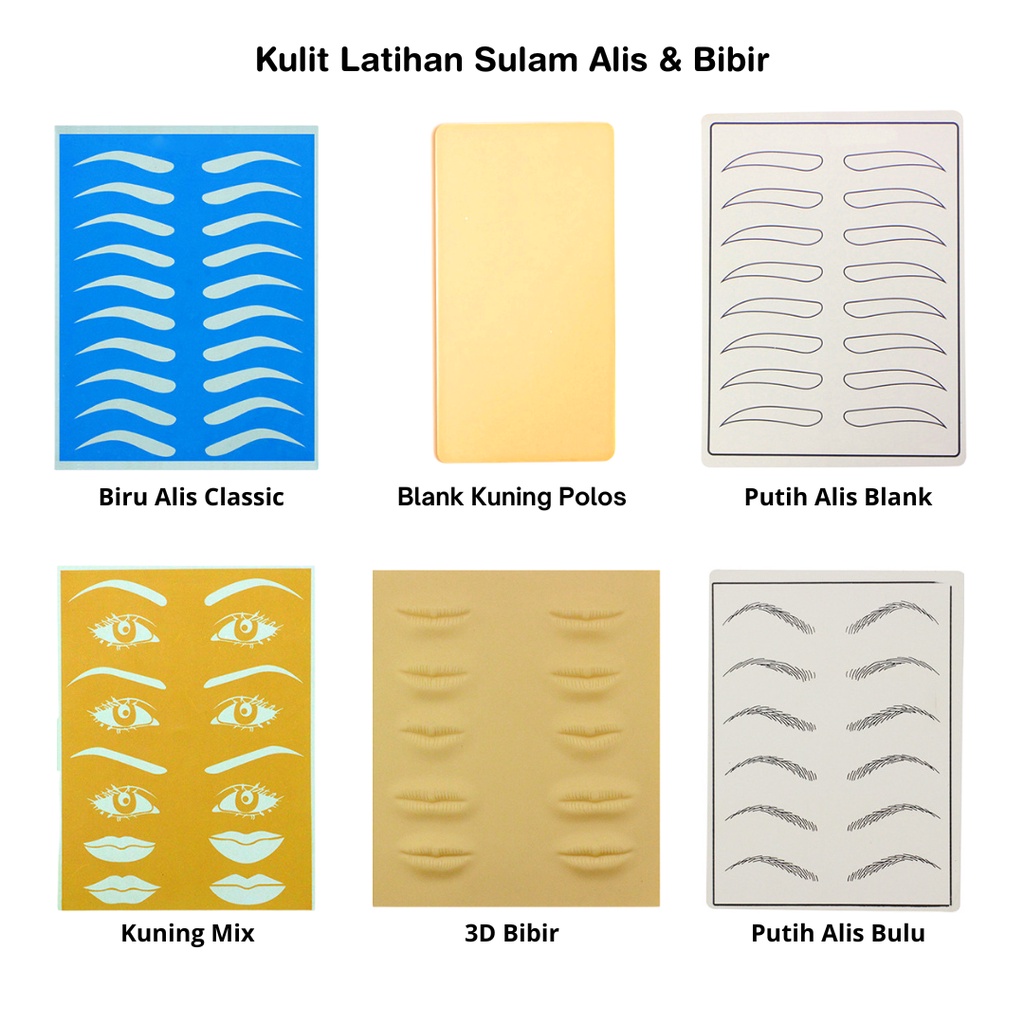 Kulit Latihan Sulam Alis / Bibir / PRACTICE SKIN Sheet