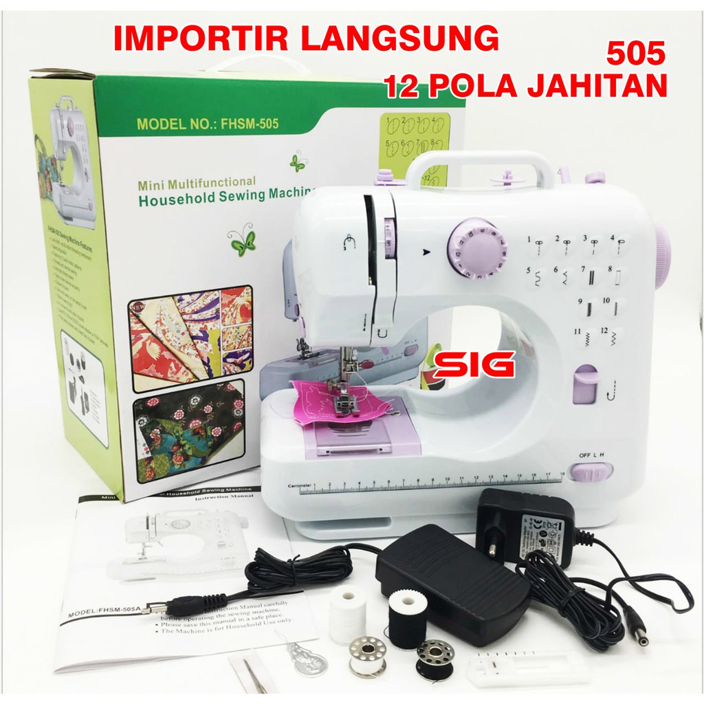 Mesin Jahit Mini Portable  505 - Mesin Jahit 12 Pola Jahitan