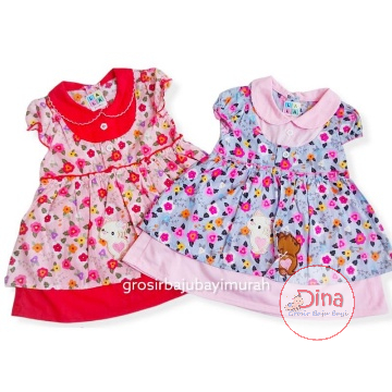 dress baju bayi katun LALA DUA KUCING