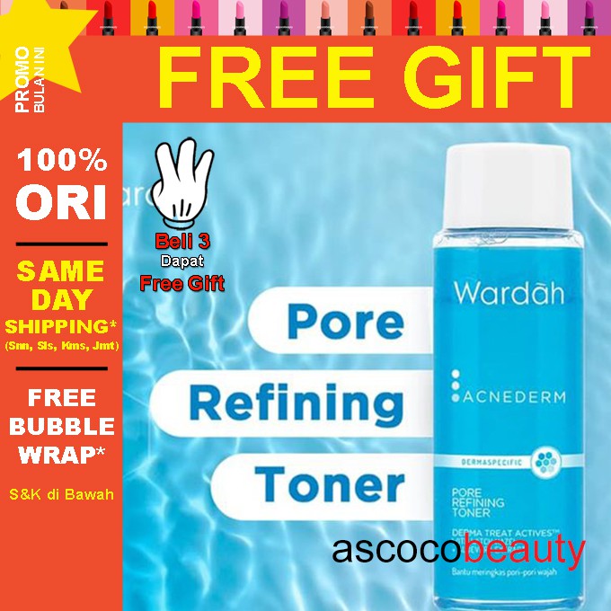 Wardah ACNEDERM | Face Powder Pore Refining Toner Foaming Cleanser Skincare Jerawat Acne Treatment Gel ✰ ascocobeauty ✰