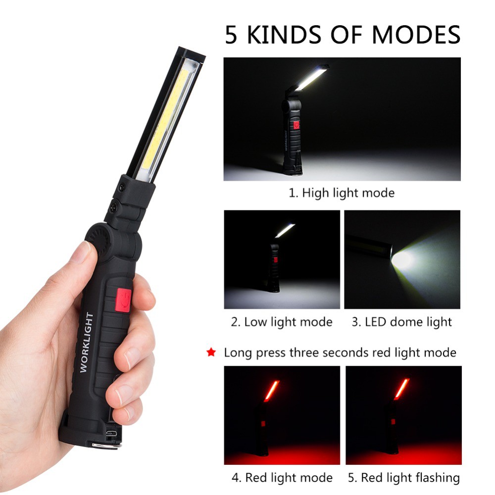 TaffLED Senter COB Magnetic Flashlight LED 2000 Lumens