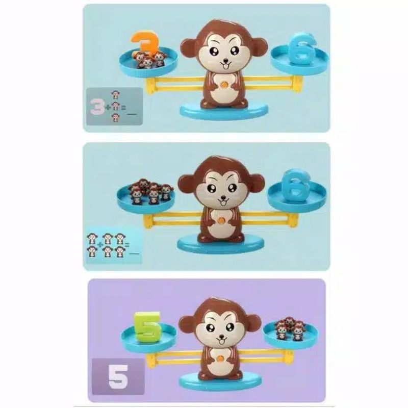 Mainan Monkey Balance Math Toy Game/Belajar Matematika Monkey Balance/Timbangan Belajar Berhitung