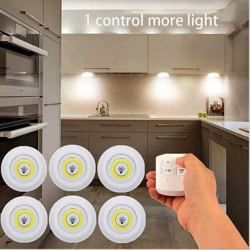 Lampu LED Lemari Night Lamp COB 6 PCS with Remote