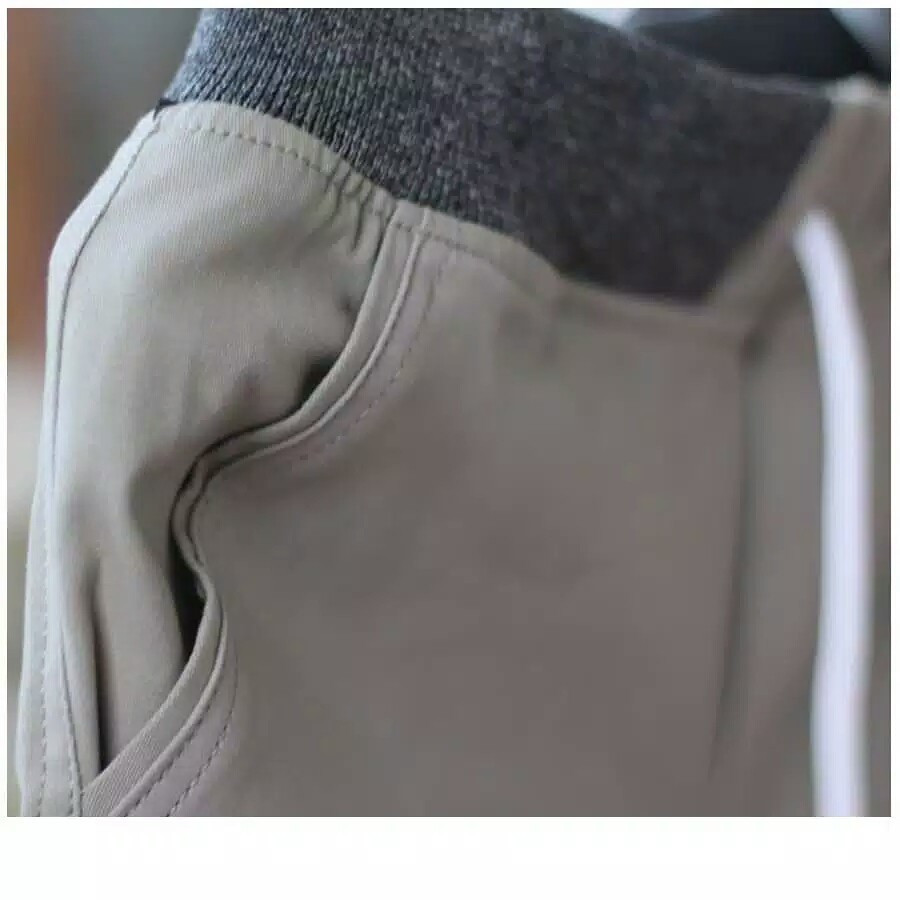 [BIG SIZE] Celana Chino Pendek Pria Mick Pinggang Karet Rip Katun Twill Krem Coklat Surfing SantaI