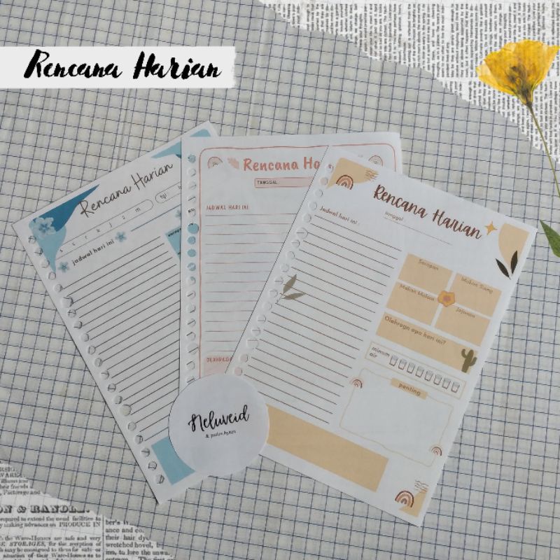 

Daily Planner Bahasa Indonesia / Rencana Harian | loose leaf binder A5 B5