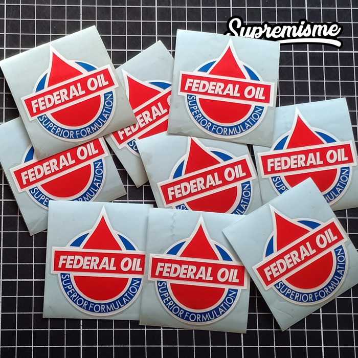 Stiker Federal Oil / Sticker Otomotif Federal / Stiker Oli Federal / Sticker Motor Federal Oil Glossy Waterproof