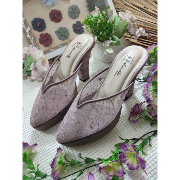 sepatu wedding Kelly Mauve tinggi 10cm