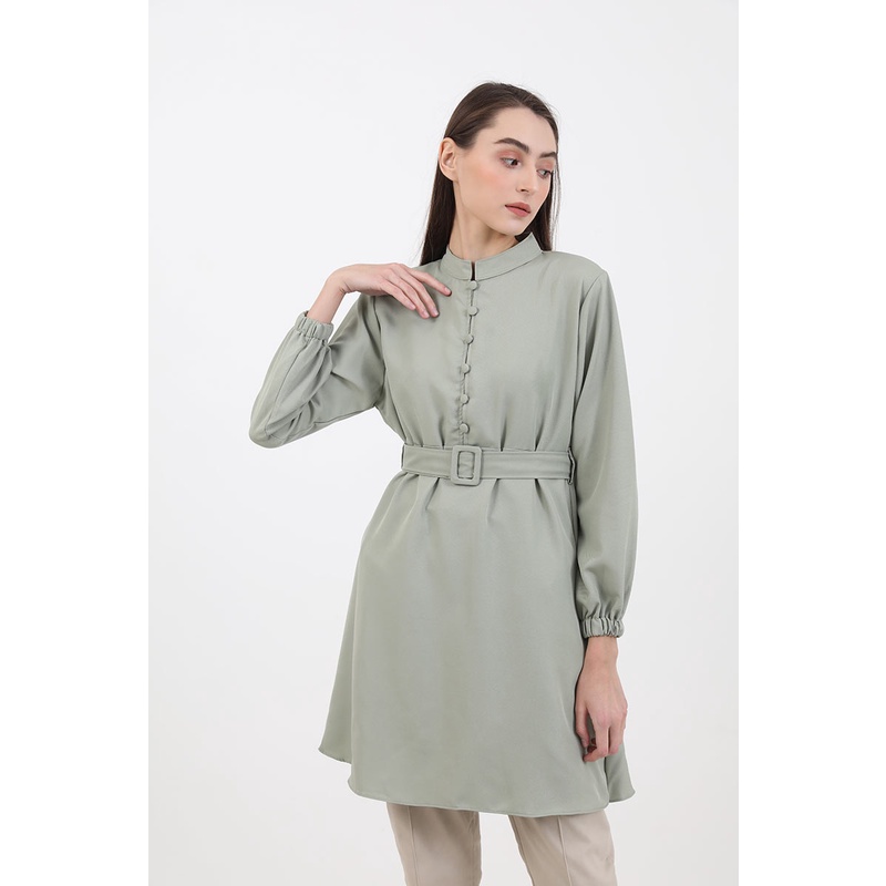 Berrybenka - Atasan Blouse Wanita Sofia Mutia Tied Blouse-8