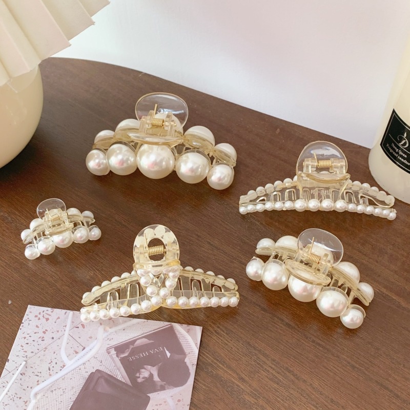 Korean Style Imitation Pearl Solid Color Plastic Women Hair Clips Hair Accessories Ornament