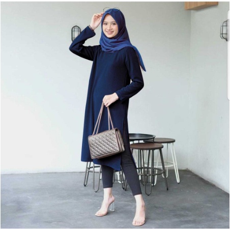 Tunik Wanita Remaja Import Polos Terbaru Murah Kekinian Atasan Long Baju Tunik Tunic 2021 Clarisaa