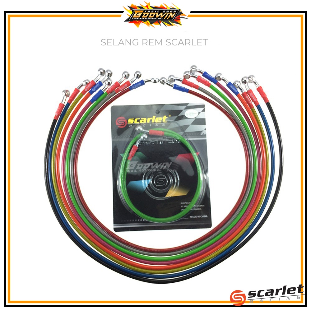 Selang Rem Disc SCARLET Depan Belakang 60cm 95cm 105cm 120cm 130cm 150cm 215cm KLX 150 BIGFOOT DTRACKER CRF 150 Universal