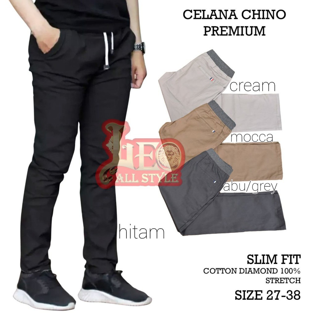 CELANA PANJANG CHINO PRIA / RIP / PINGGANG NGARET PREMIUM