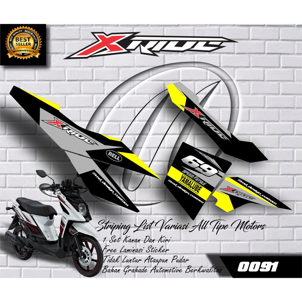 0091 STICKER LIST VARIASI X RIDE - STIKER VARIASI X-RIDE - STRIPING VARIASI XRIDE - STRIPING LASI VA