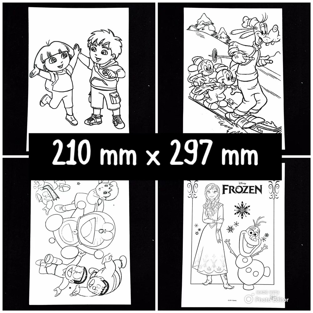 Uk A4 30 Pcs Kertas Mewarnai Gambar Karakter Kartun Aktivitas Coloring Book Anak TK PAUD Shopee Indonesia