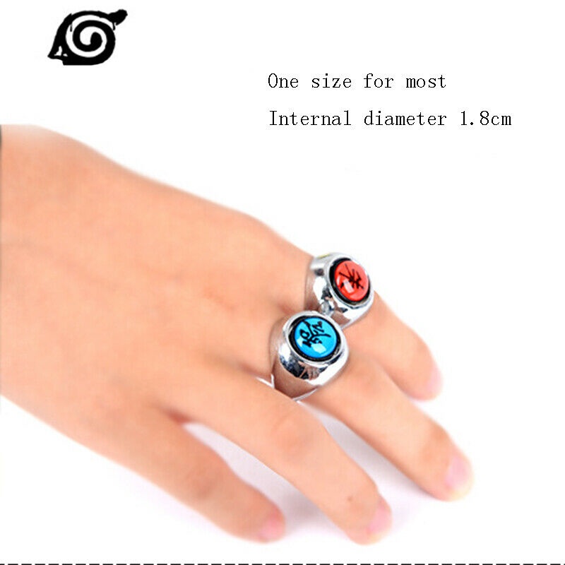 Cincin Desain Anime Naruto Akatsuki Itachi Bahan Metal Untuk Cosplay Anak Laki-Laki