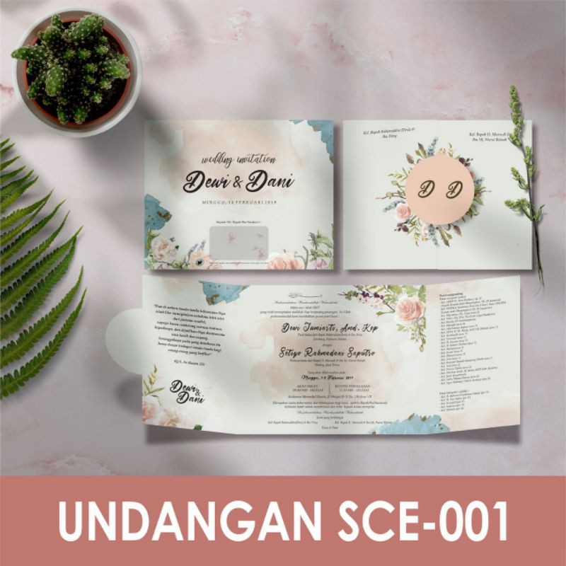 SCE 001 / Blangko undangan Griya SCE 001/ Blangko Kosong / Cetak Undangan Pernikahan Khitanan / Unda
