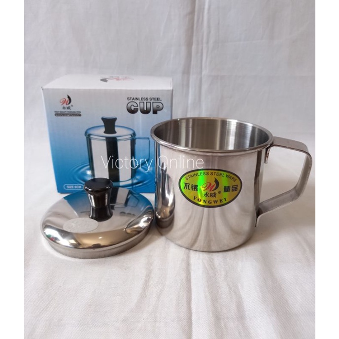 Mug Stainless Steel, Mug Tutup,  Gelas Minum, Mug Dengan Tutup, Mug Stainless Steel