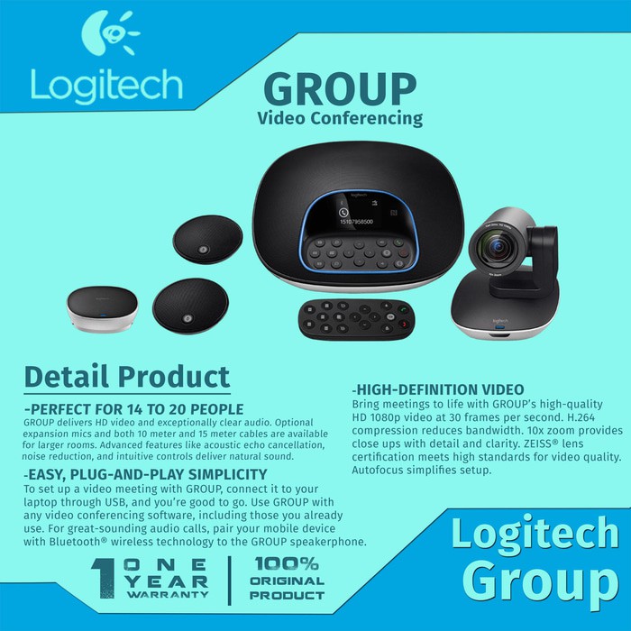 Logitech Group Video Conferencing New ORIGINAL !!