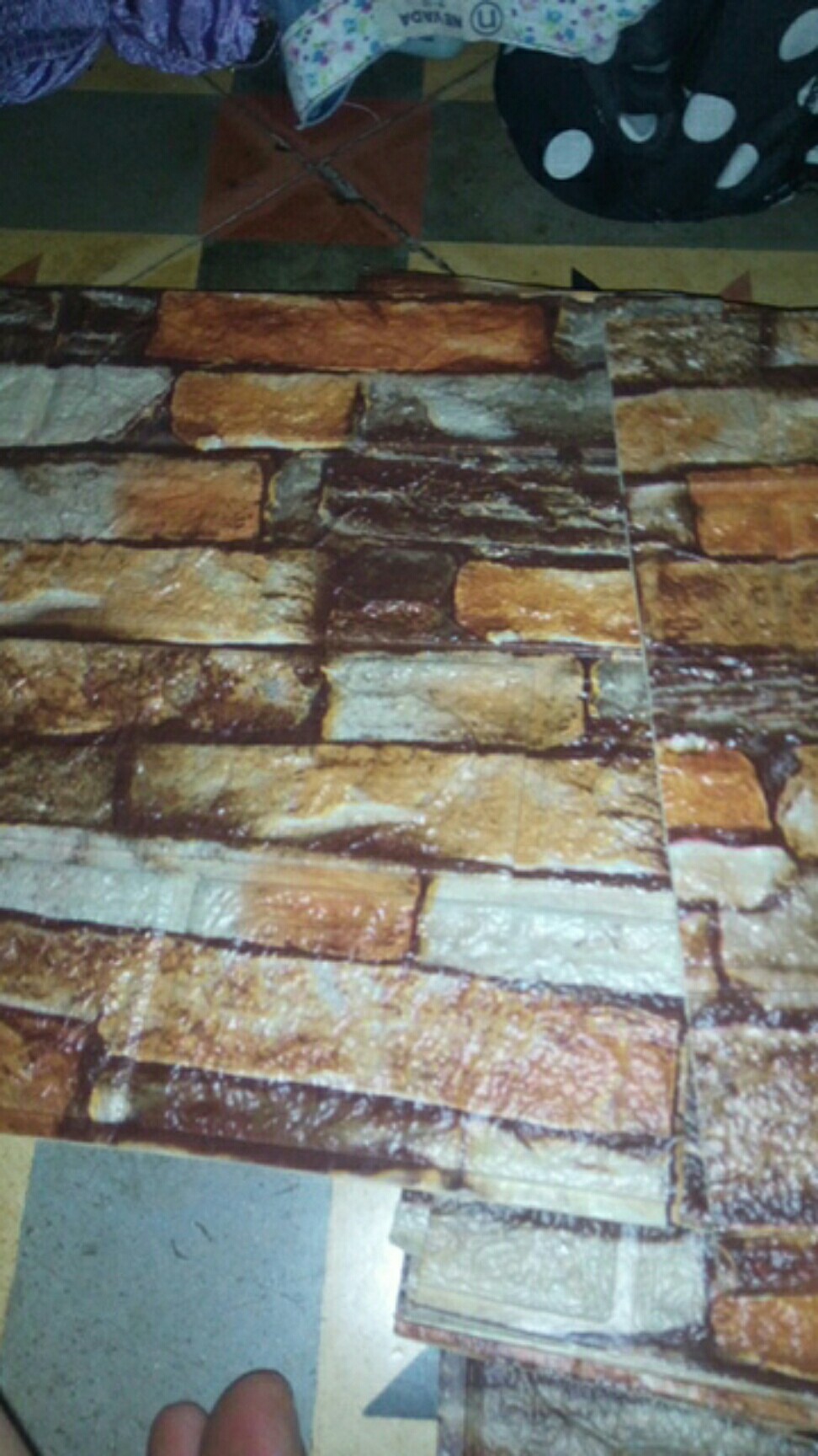 Wallpaper Dinding 3d Motif Batu Alam Retro Dimensi Tebal 3m