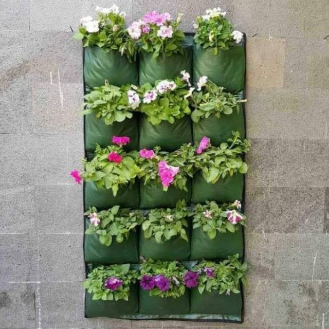 Wall Planter 15  Pocket Horizontal 3x5  Easy Grow Planterbag benih bibit tanaman hias bunga sayuran