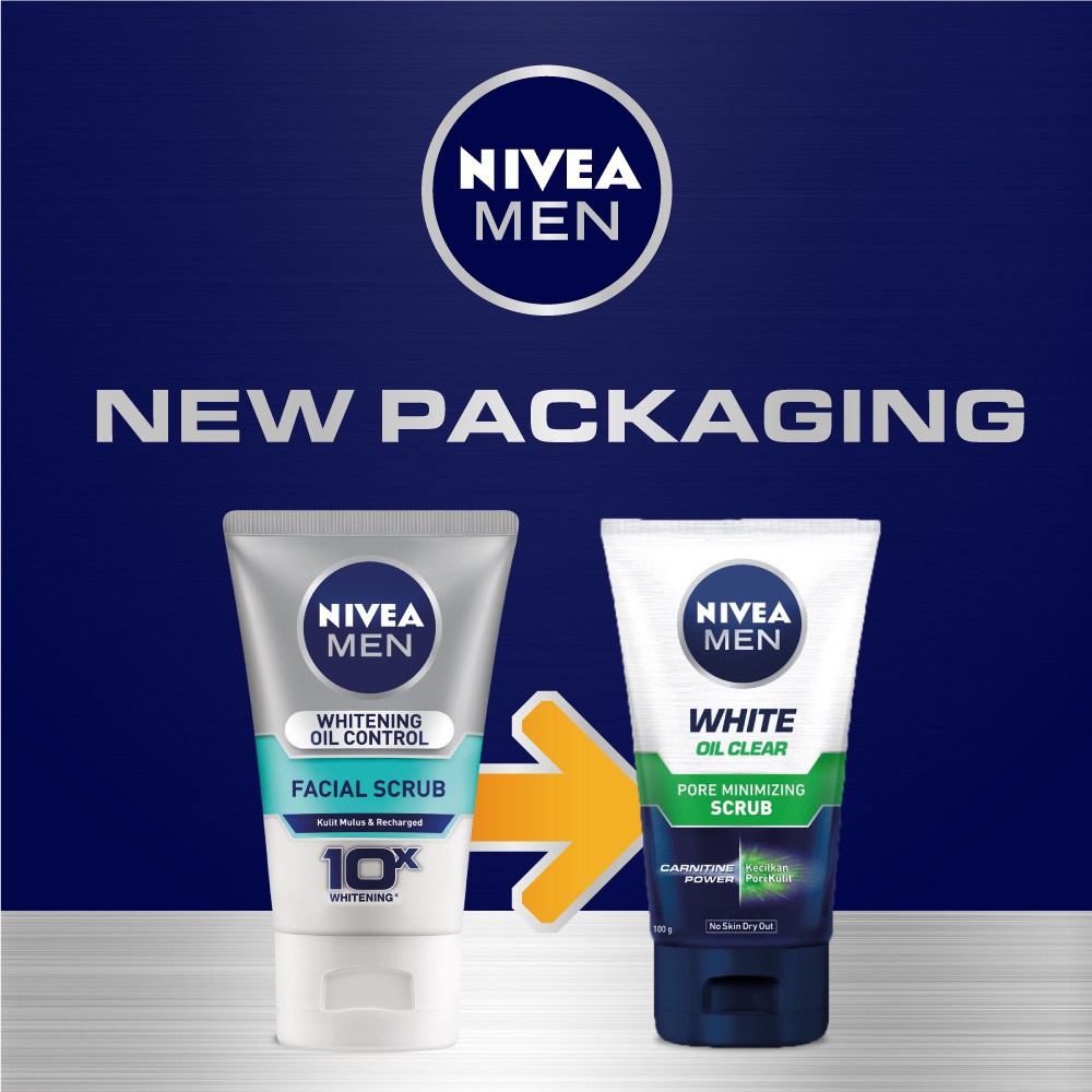 NIVEA MEN WHITE OIL CLEAR PORE MINIMIZING SCRUB SABUN WAJAH PRIA