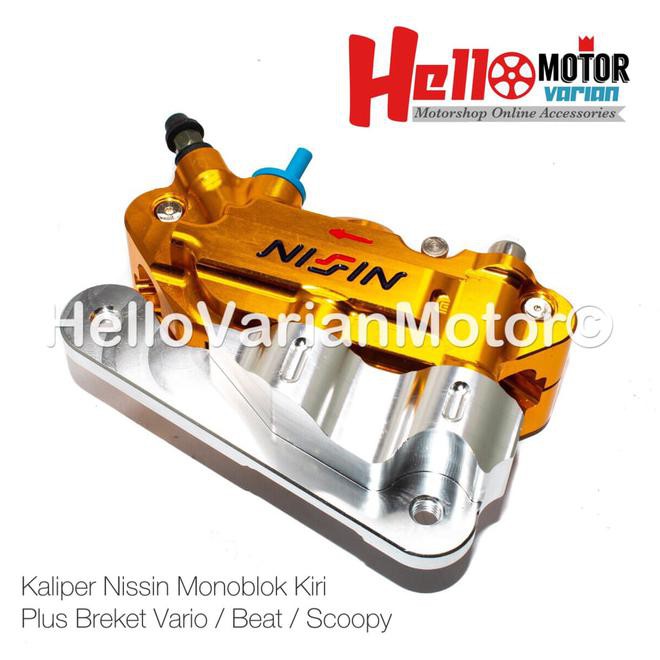 Kaliper Nissin Monoblok Kiri Plus Breket Beat / Vario / Scoopy
