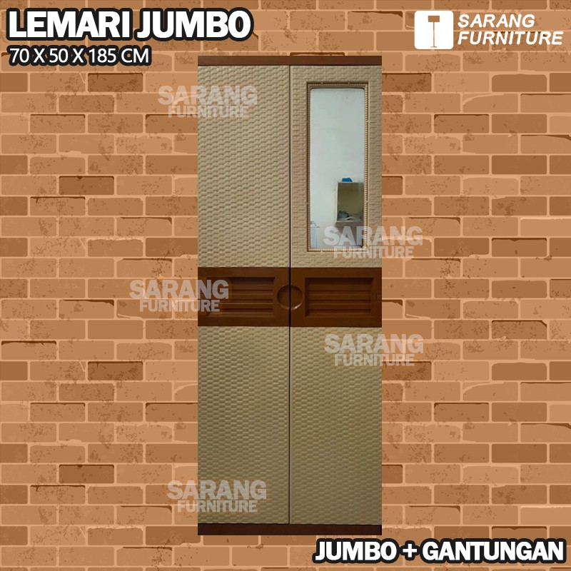 JUMBO! Lemari Pakaian Plastik Jumbo Lemari 4 Susun My TOP Gantungan Dan Hambalan Kaca Terbaru