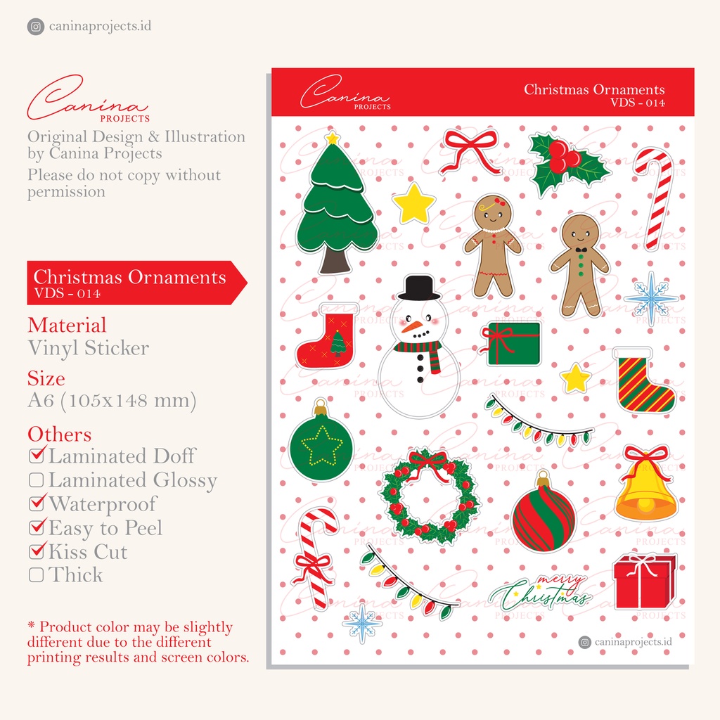 

Sticker Deco Journal Christmas Ornament VDS-014