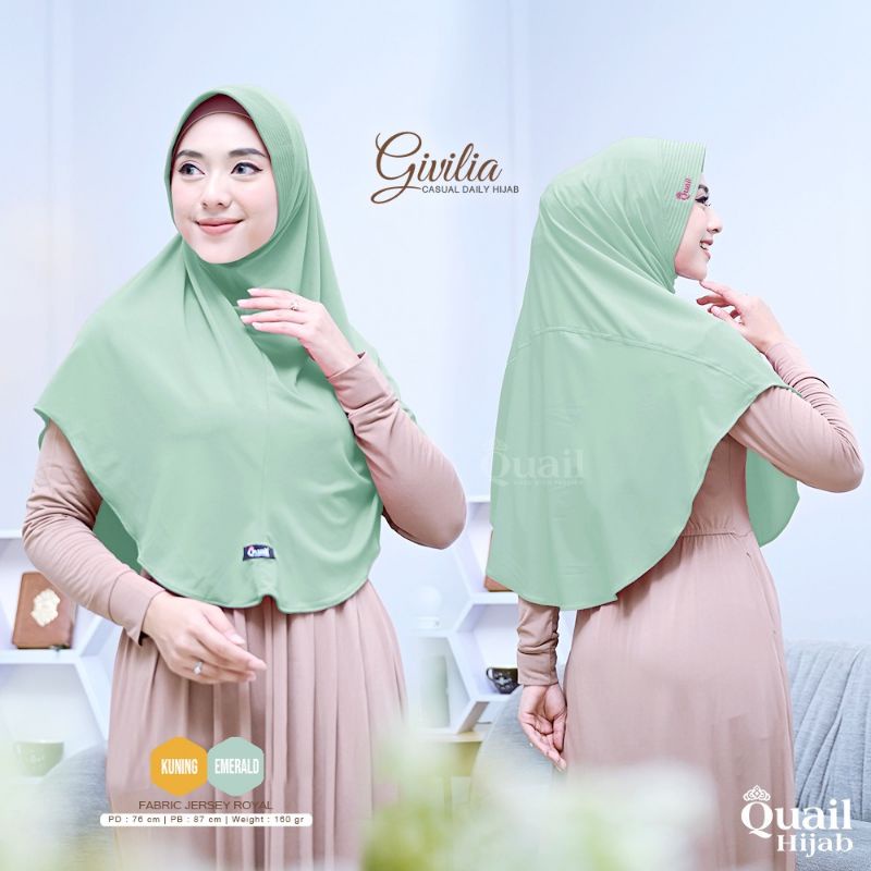 GIVILIA ORIGINAL QUAIL HIJAB | JILBAB JERSEY QUAIL | JILBAB DAILY QUAIL | JILBAB EMERALD