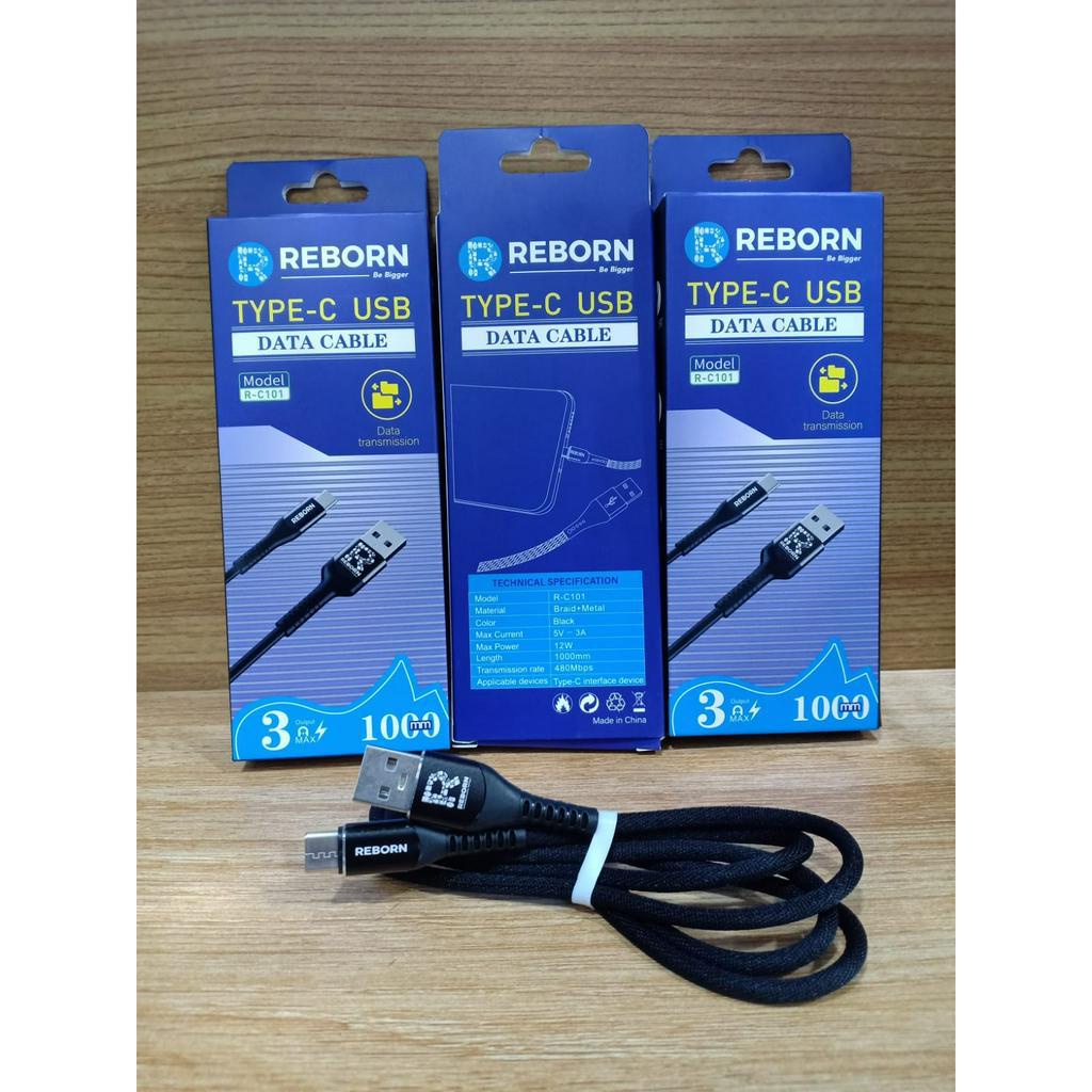 Reborn R-C100 Kabel Data Usb To Type C Fast Charge 3A Kabel Type C 1M