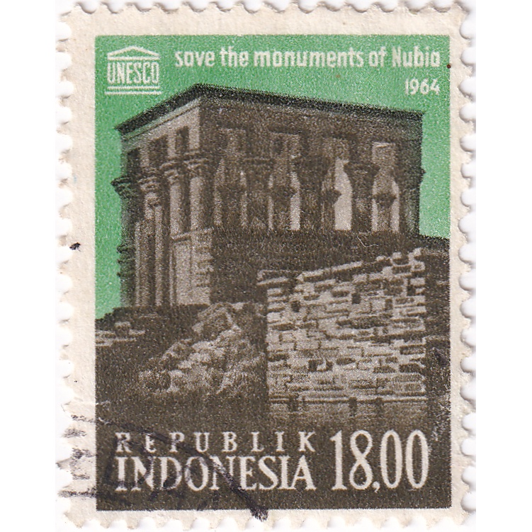 

Prangko Indonesia 1964 - UNESCO - Nubian Monuments Preservation - 18.00(R)